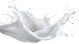 Charming image of milk waves, organic dairy, healthy ingredients, smooth texture, for baking and advertising, on transparent background.
