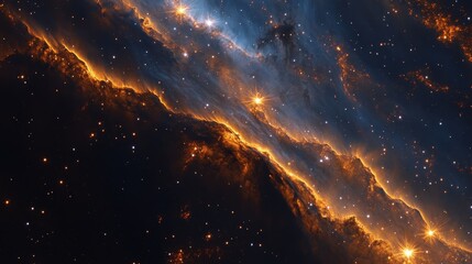 Wall Mural - Cosmic landscape of luminous nebulae.