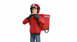 © Isaque Taylor - 3D animation of delivery motorcyclist adjusting helmet