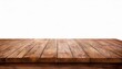 © Donald - empty wooden table isolated on white background