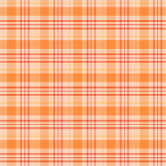 Wall Mural - Plaid pattern with twill weave in orange yellow red.Autumn fall tartan check seamless pattern.Vector illustration geometric background for fabric and prints.