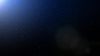 Wall Mural - Natural Organic Dust Particles Floating On Black Background. Dynamic Dust Particles Randomly Float In Space. Shimmering Glittering Dust Particles With Bokeh. Slow motion on Black Background.