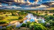 © Mahmud - Serene african river landscape sunset cloudscape