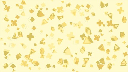 Wall Mural - Yellow geometric abstract pattern. Abstract seamless memphis loop video background.