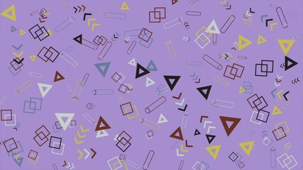 Wall Mural - Purple geometric abstract pattern. Abstract seamless memphis loop video background.