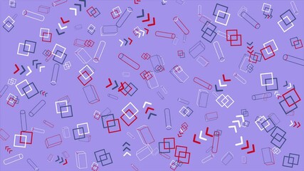 Wall Mural - Purple geometric abstract pattern. Abstract seamless memphis loop video background.