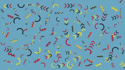 Wall Mural - 90s style abstract geometric pattern. Abstract seamless memphis loop video background.