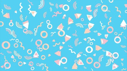 Wall Mural - Pastel 90s style abstract pattern. Abstract seamless memphis loop video background.
