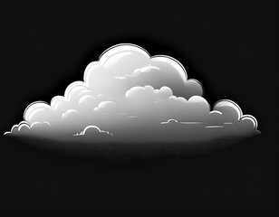 Wall Mural - single white cloud on black background black sky and lonely white cloud isolated one cloud on black