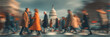 © Sajib - Blurred view of pedestrians crossing the street near the united states capitol building