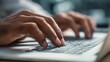 © Johannes - Man hands typing on computer keyboard closeup, businessman or student using laptop at office, online learning, internet marketing, working from home, office workplace freelance concept