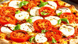 © chrystal - Caprese salad pizza, fresh basil with balsamic vinegar. AI