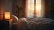 © WEIBIN - Cozy Sunrise Bedroom with Soft Lighting and Neutral Tones