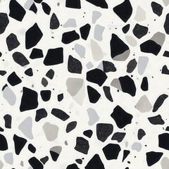 Wall Mural - Minimalist Modern Monochrome Terrazzo Pattern Seamless Design