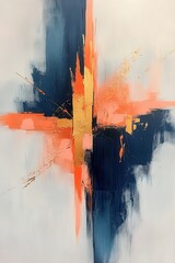 Wall Mural - vibrant abstract painting for college dorm aesthetic decoration