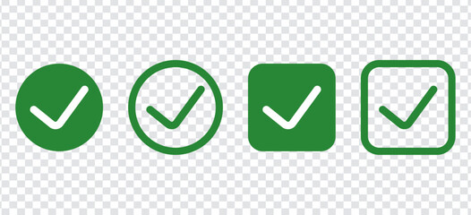 The green tick symbol, signifying confirmation,A high-quality collection of editable vector graphics
