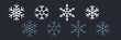 © LanaSham - Snowflake thin and bold line icons set. Outline web sign kit of snow. Winter linear icon collection includes hexagon crystal ice. Snowflake simple editable contour vector symbol isolated