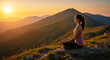 © Mdhittu - Woman meditating on a mountain at sunset