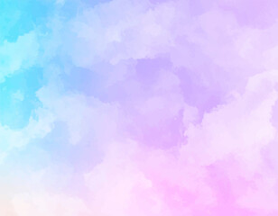 Wall Mural - pastel blue pink watercolor background. soft cloudy watercolor texture art. dreamy gradient sky wate