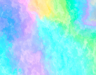 Wall Mural - bright colorful watercolor texture art. abstract rainbow watercolor painting. vibrant aqua gradient 