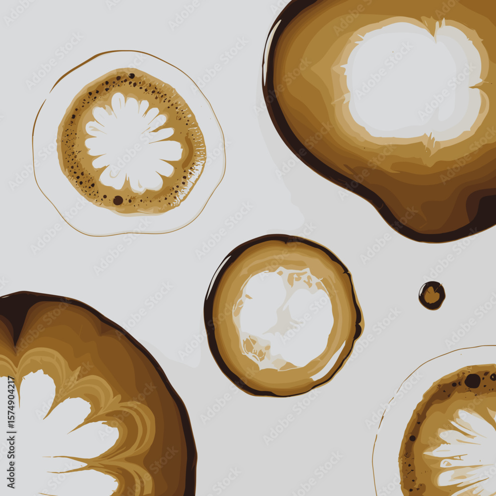 Coffee ring stain textures on white background – Great for branding ...