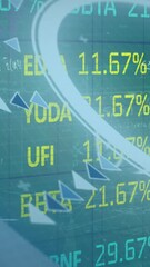 Wall Mural - animation of scope scanning over financial data processing