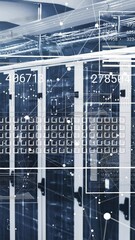 Wall Mural - animation of data processing over computer servers
