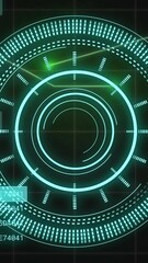 Wall Mural - animation of scope and data processing over black background