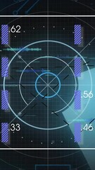 Canvas Print - animation of digital interface showing data input and output with circular grid