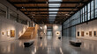 © bephoto - 現代美術館の広大な吹き抜け空間を映す内観
