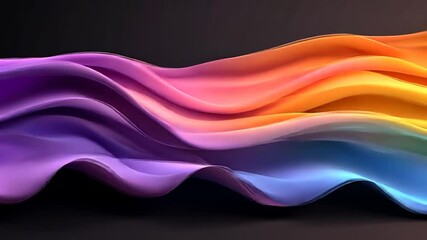 Wall Mural - vibrant abstract video featuring flowing waves of color transitioning across the spectrum creating a