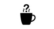 © Hossam - Black coffee cup with steam and a question mark above it in the center