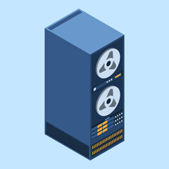 Wall Mural - server rack. isometric server. server network equipment. computer network technology. isometric tech