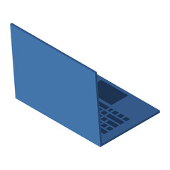 Wall Mural - isometric laptop. isometric laptop backside. programming on laptop concept. isometric technology. ve