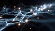 © Justlight - Futuristic depiction of a glowing neural network featuring multiple neurons in a synchronized dance of light representing the hightech exploration of cognitive functions in contemporary
