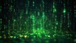 © btiger - Abstract digital matrix consisting of cascading glowing green code and symbols creating a futuristic and immersive technological environment
