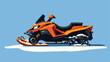 © Ava - Modern Orange Snowmobile Design Flat Vector Illustration