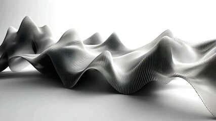 Abstract Metallic Wavy Surface with Peaks and Valleys - Modern Design Element