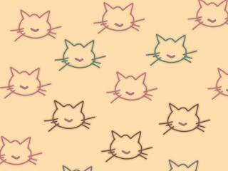 Naklejka na meble Cat icon pattern for stationery design,motif,fashion or other