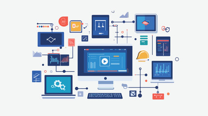 Professional Software Design Flat Vector Illustration