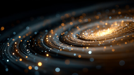 Wall Mural - celestial whirlwind: a mesmerizing digital artwork, showcasing an abstract spiral galaxy composed of