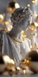 © AAS CREATIVE - Detailed bust of a classical figure, adorned with gold details, surrounded by golden bokeh