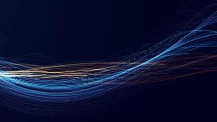 Wall Mural - dark background with waving line motion