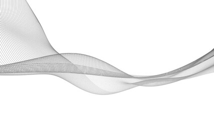 Wall Mural - flowing gray lines on clean minimal white