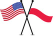 © HaqueMukul - Crossed Flags of the USA and Poland, Symbol of Diplomacy Relations and partnership.