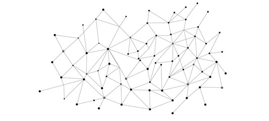 Abstract tech network connection dots. Digital technology and big data analysis background 