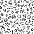 © setan cell - Abstract doodle pattern with various shapes and symbols (6)