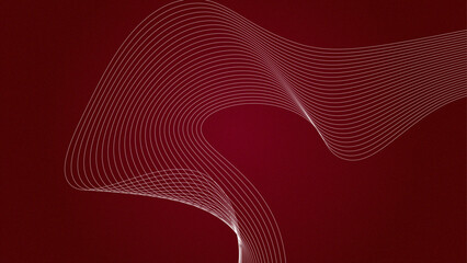 Canvas Print - Abstract Red wave background with white line color element. Dynamic wave pattern. Modern flowing wavy lines. Futuristic technology concept. banner, poster, cover, brochure, flyer, website