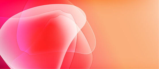 Wall Mural - abstract fluid shapes, vibrant pinks, oranges blend. soft gradients create modern, dynamic visual im