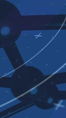 Wall Mural - animating molecular structure and data visualization over blue background